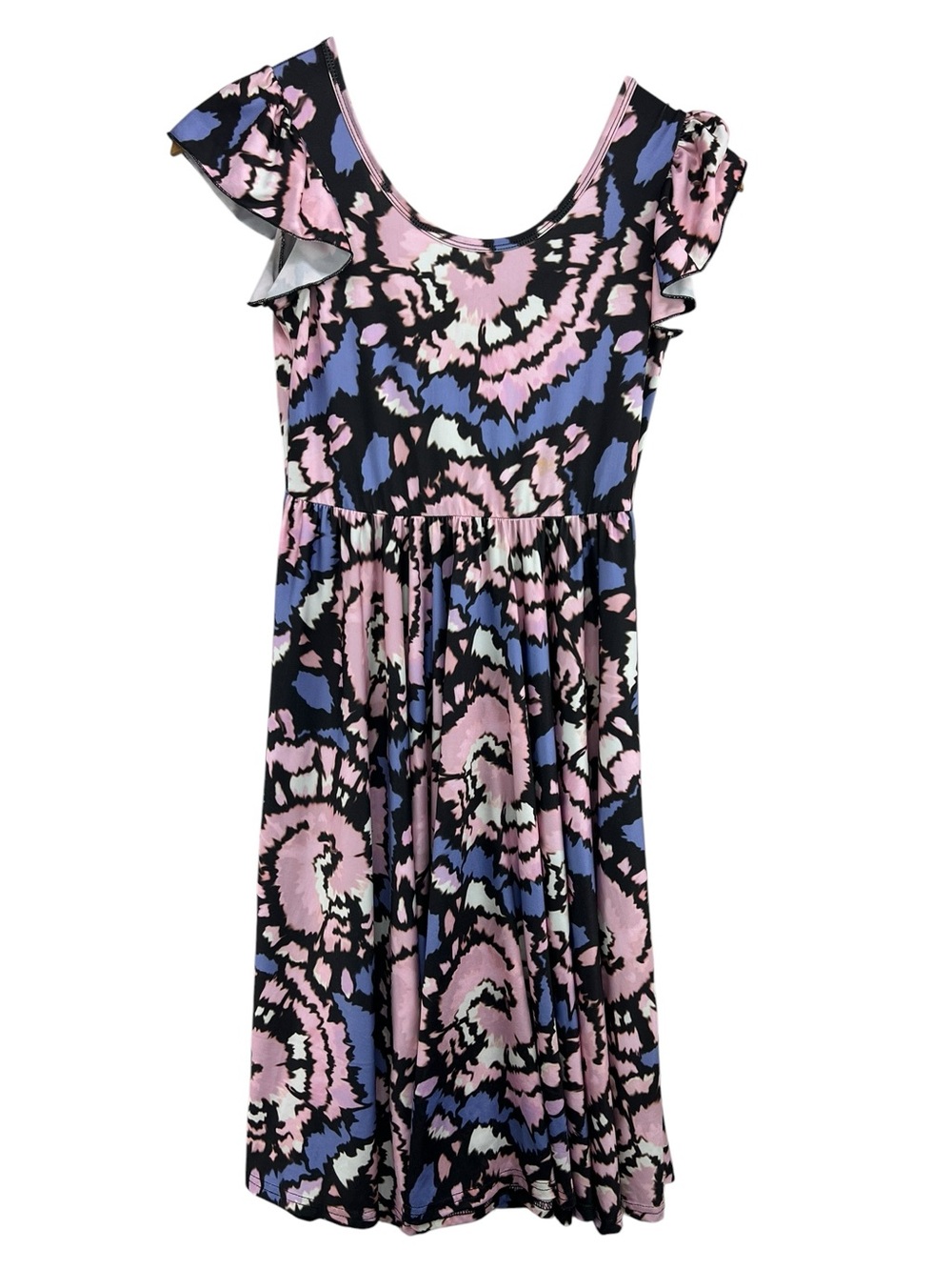 Dot Dot Smile Flutter Sleeve Unique Pattern Twirl Dress Girls 11